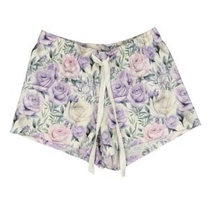 PJ Salvage Shorts Womens Extra Small Thermal Pajamas Violet Rose Drawstring